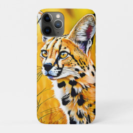 Funda Para iPhone 11 Pro Arte de Serval Africano