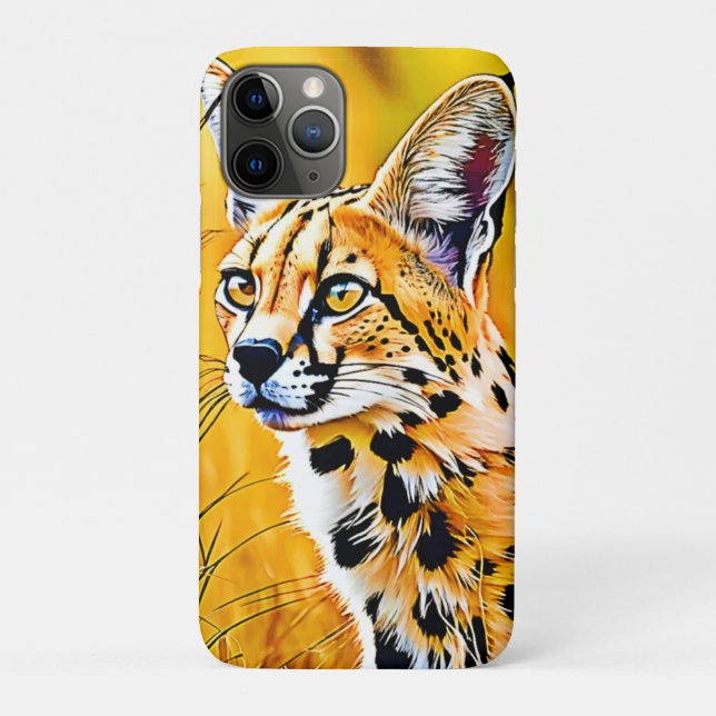 Funda De Case-Mate Para iPhone Arte de Serval Africano (Reverso)