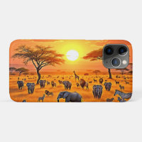 Arte de Sunset en la sabana africana