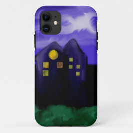 Funda Para iPhone 11 Arte de tela de rascacielos de la ciudad nocturna