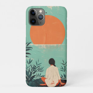 Funda Para iPhone 11 Pro Arte de terracota esmeralda paisaje montañoso de m
