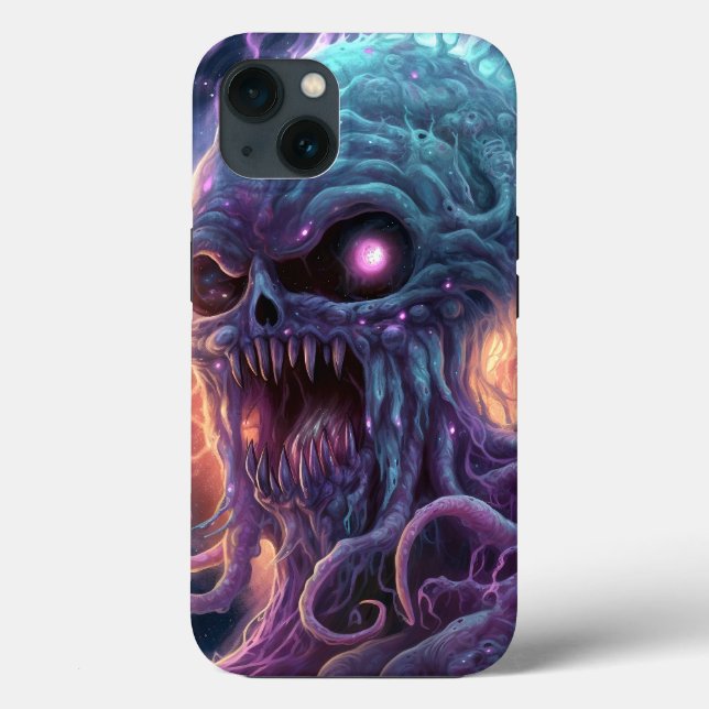 Funda De Case-Mate Para iPhone Arte de terror de monstruo espacial (Reverso )