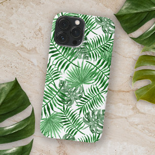 Funda Para iPhone 15 Pro Max Arte de verano de hojas de palma verde tropical ch