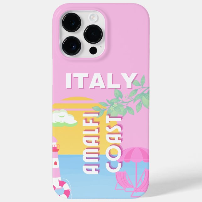 Funda De Case-Mate Para iPhone Arte de viaje por Italia, Costa de Amalfi, Preppy, (Reverso)