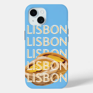 Funda Para iPhone 15 Arte de viajes de Lisboa, azul, Portugal