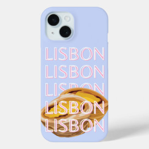 Funda Para iPhone 15 Arte de viajes de Lisboa, Azul, Portugal, Pastel