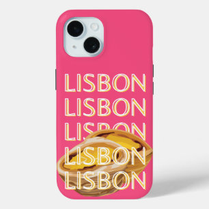 Funda Para iPhone 15 Arte de viajes en Lisboa, rosa, Portugal, arte de