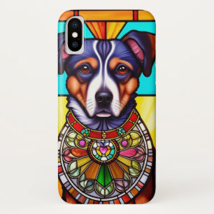 Funda Para iPhone X Arte de Vidrio Pintado con Retrato de Perro
