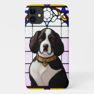 Funda Para iPhone 11 Arte de Vidrio Teñido con Retrato de Perro