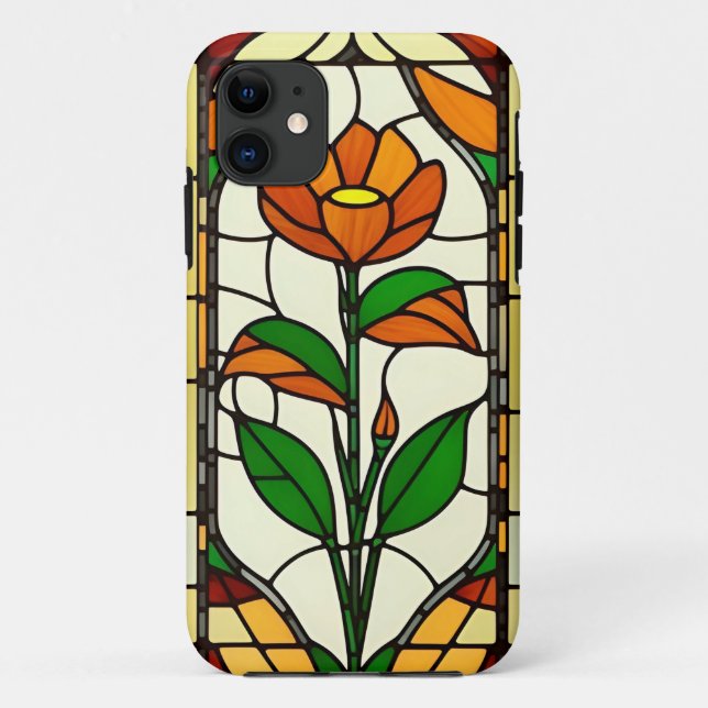 Funda De Case-Mate Para iPhone Arte de vidrio teñido elegante (Reverso)