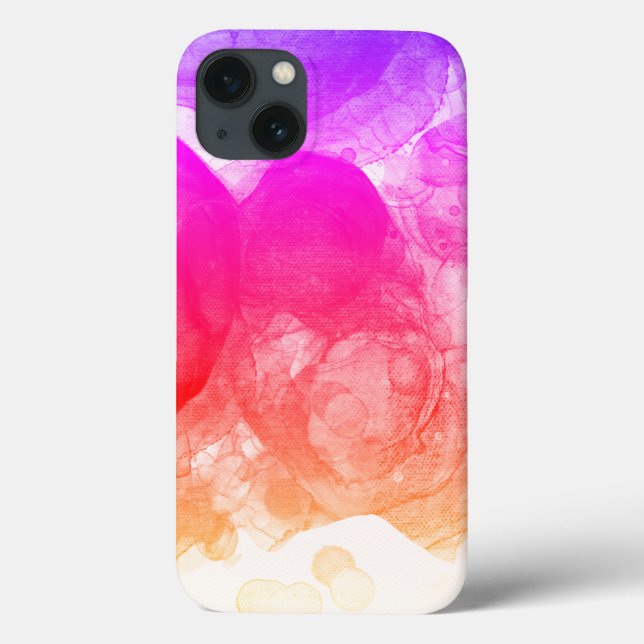 Funda De Case-Mate Para iPhone Arte degradado de Naranja brillante rosa caliente (Reverso)