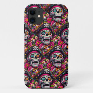 Funda Para iPhone 11 Arte del Cráneo del Azúcar - Calavera pirata de ci