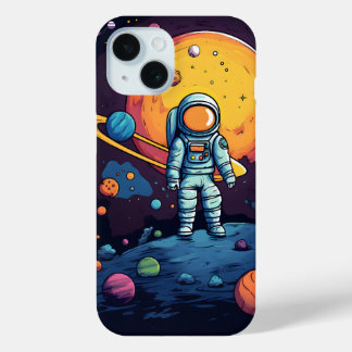 Funda Para iPhone 15 Arte del Explorador de espacios