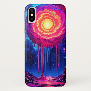 Funda Para iPhone X Arte del planeta cósmico que gotea