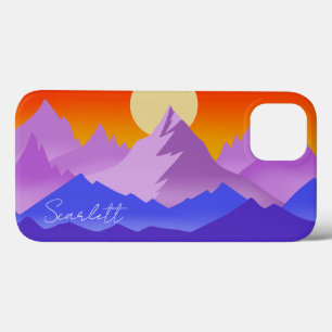 Funda Para iPhone 13 Arte del sol de la hora dorada de las Montañas Roc