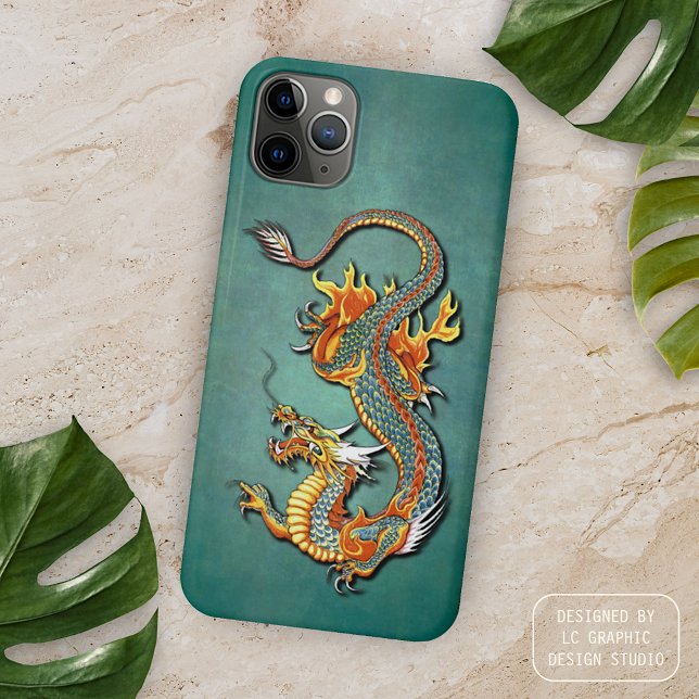 Funda De Case-Mate Para iPhone Arte del tatuaje del dragón de fuego colorido (Subido por el creador)