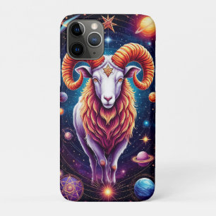 Funda Para iPhone 11 Pro Arte del Zodiaco Celestial con Aries Cósmico