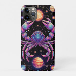 Funda Para iPhone 11 Pro Arte del Zodiaco Celestial con Cáncer Cósmico