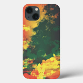 Funda Para iPhone 13 Arte digital abstracto de nube roja amarilla verde