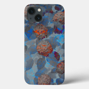 Funda Para iPhone 13 Arte digital con motivos florales de color naranja