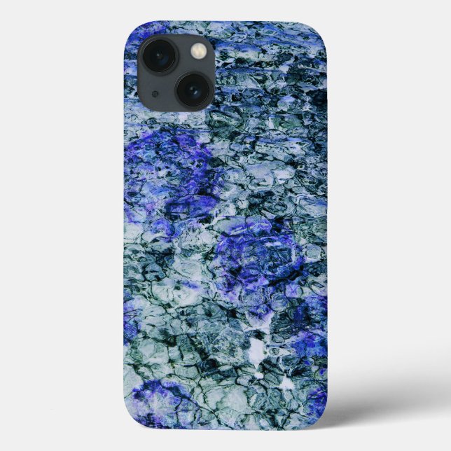 Funda De Case-Mate Para iPhone Arte digital de fondo abstracto de acuarela azul (Reverso)