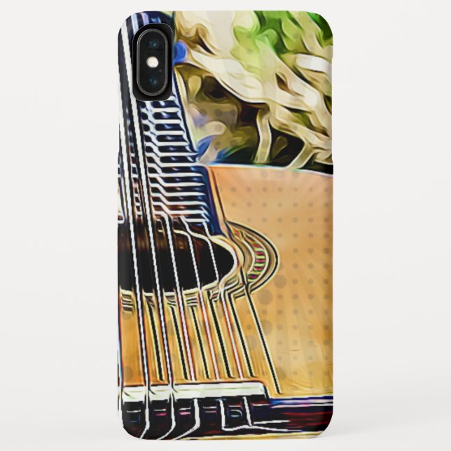 Funda De Case-Mate Para iPhone Arte digital de guitarra acústica (Reverso)