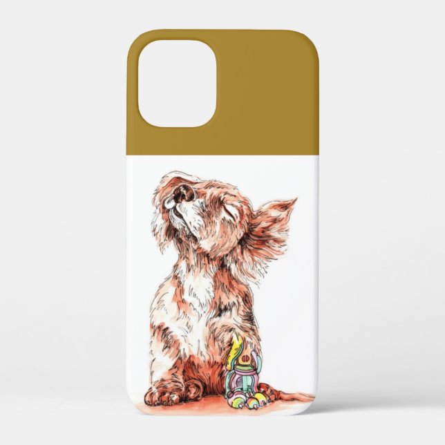 Funda De Case-Mate Para iPhone Arte Dulce Perro Feliz Gráfico Protectora (Reverso )