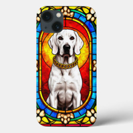 Funda Para iPhone 13 Arte elegante de perro blanco