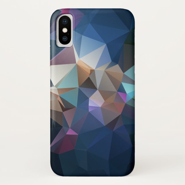 Funda De Case-Mate Para iPhone Arte en pirámide verde azul (Reverso)