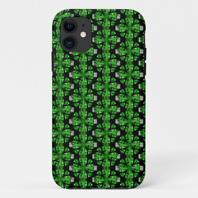 Funda De Case-Mate Para iPhone Arte esmeralda, verde (Reverso)