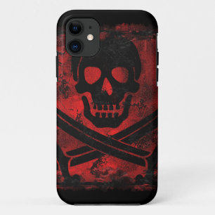 Funda Para iPhone 11 Arte espeluznante de calavera con espadas cruzadas