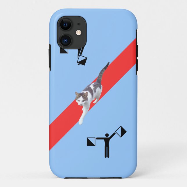 Funda De Case-Mate Para iPhone Arte extraño con el gato (Reverso)