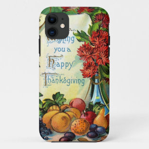 Funda Para iPhone 11 Arte feliz de la cosecha de la caída del vintage