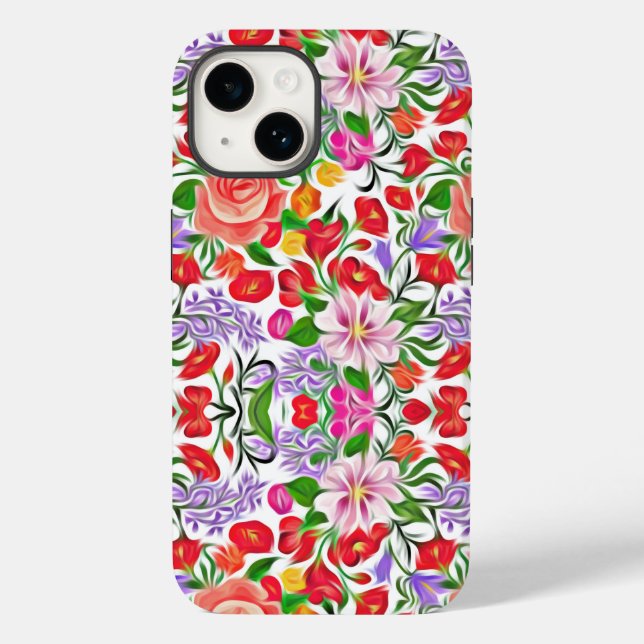 Funda De Case-Mate Para iPhone Arte floral (Reverso )