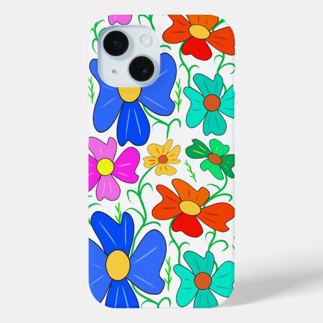 Funda De Case-Mate Para iPhone Arte floral (Reverso )