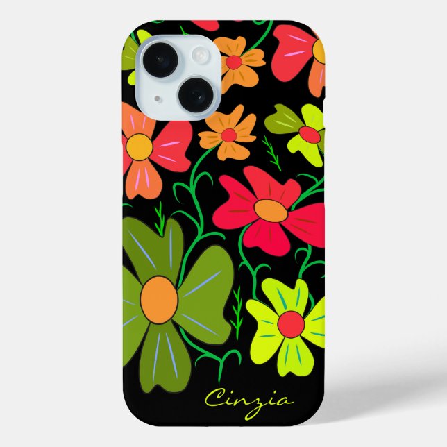 Funda De Case-Mate Para iPhone Arte floral (Reverso )