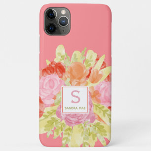 Funda Para iPhone 11 Pro Max Arte floral acuarela pastel danesa de primavera bo