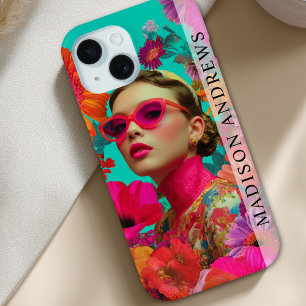 Funda Para iPhone 15 Arte floral colorido: mujer