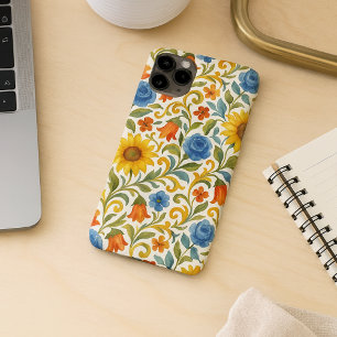 Funda Para iPhone 11 Pro Max Arte Floral de Hojas Coloridas Sicilianas Chic
