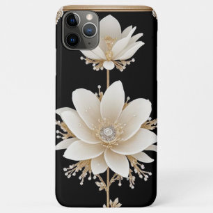 Funda Para iPhone 11 Pro Max Arte floral elegante con acentos de oro lujoso