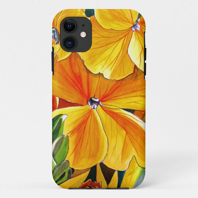 Funda De Case-Mate Para iPhone Arte floral original acuarela floral (Reverso)