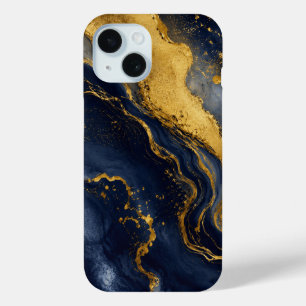 Funda Para iPhone 15 Arte fluido abstracto de mármol de lujo personaliz