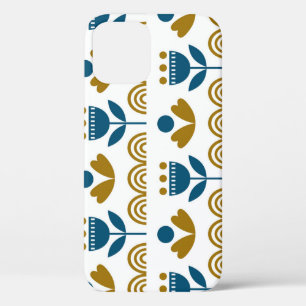 Funda Para iPhone 12 Arte folclórico escandinavo, patrón colorido.