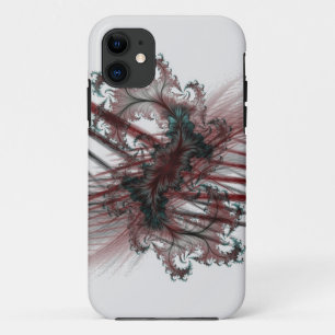 Funda Para iPhone 11 arte fractal abstracto negro y rojo