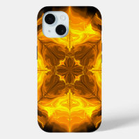 Arte Fractal Caleidoscopio Llama Dorada