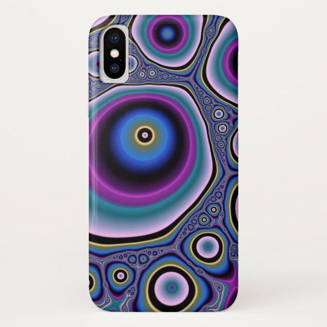Funda De Case-Mate Para iPhone Arte fractal colorido (Reverso)