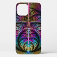 Arte fractal colorido con estampado trippy