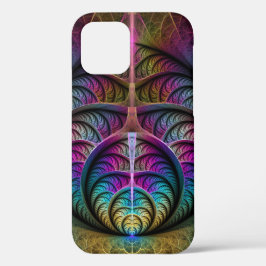 Funda Para iPhone 12 Arte fractal colorido con estampado trippy