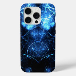 Funda Para iPhone 15 Pro Arte fractal de energía Nebulosa Azul