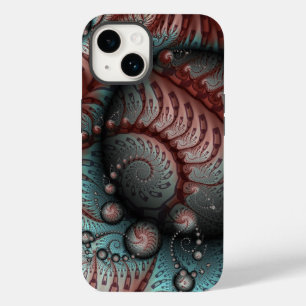 Funda Para iPhone 14 De Case-Mate Arte fractal de fantasía vívida abstracta marrón a